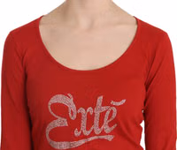Red Crystal Embellished Long Sleeve Blouse 4