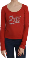 Red Crystal Embellished Long Sleeve Blouse 5