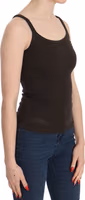 Dark Brown Sleeveless Spaghetti Strap Blouse 2