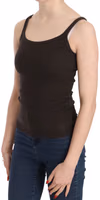 Dark Brown Sleeveless Spaghetti Strap Blouse 3
