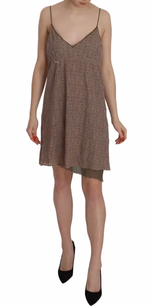 Cotton Green Spaghetti Strap A-line Mini Dress