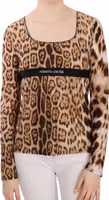 Brown Round Neck Leopard Women Top Blouse 4