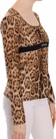 Brown Round Neck Leopard Women Top Blouse 5