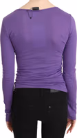 Purple Exte Crystal Embellished Long Sleeve Top Blouse 2