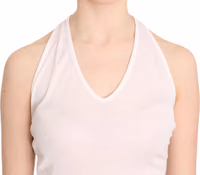 White Halter Cotton Sleeveless Casual Tank Top Blouse 2