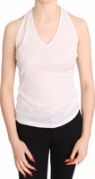 White Halter Cotton Sleeveless Casual Tank Top Blouse 3