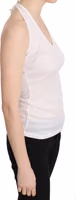 White Halter Cotton Sleeveless Casual Tank Top Blouse 4