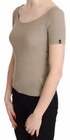 Gray 100% Nylon Short Sleeve Casual Tank Top Blouse 2