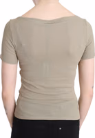Gray 100% Nylon Short Sleeve Casual Tank Top Blouse 3
