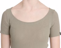 Gray 100% Nylon Short Sleeve Casual Tank Top Blouse 4
