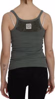 Green Spaghetti Strap Slim Fit Casual Tank Top Blouse 1