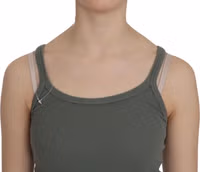 Green Spaghetti Strap Slim Fit Casual Tank Top Blouse 2