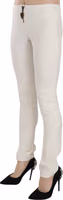 White Mid Waist Skinny Dress Trousers Pants 1