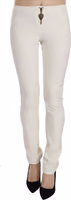 White Mid Waist Skinny Dress Trousers Pants 3