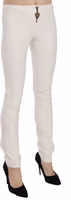 White Mid Waist Skinny Dress Trousers Pants 4