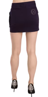 Purple High Waist Button Pocket A-line Mini Skirt 3