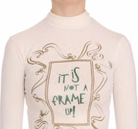 Crew Neck It Is Not A Frame Up! Print Blouse 5