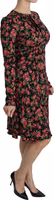 Black Floral Longsleeve Knee Length Dress 1