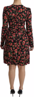 Black Floral Longsleeve Knee Length Dress 3
