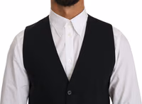 Blue Wool Waistcoat Formal Gilet Vest 2