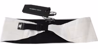 White Men Waist Belt 100% Silk Cummerbund 2