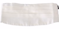 White Men Waist Belt 100% Silk Cummerbund 2