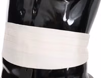 White Men Waist Belt 100% Silk Cummerbund 4