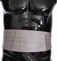 Gray Men Waist Belt 100% Silk Cummerbund 3