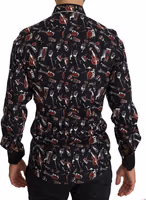 Black Musical Instrument Slim fit Shirt 4