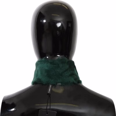 Green Fur Neck Collar Wrap Lambskin Scarf