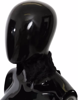 Black Fur Neck Collar Wrap Lambskin Scarf