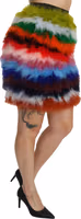 Red Blue High Waist Mini Feather Skirt 2