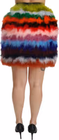 Red Blue High Waist Mini Feather Skirt 4