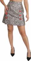 Silver Pattern A-line High Waist Skirt 1