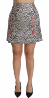 Silver Pattern A-line High Waist Skirt 2