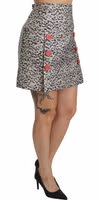 Silver Pattern A-line High Waist Skirt 3