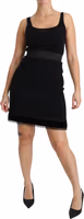 Black A-line High Waist Mini Viscose Skirt 2
