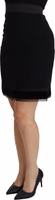 Black A-line High Waist Mini Viscose Skirt 5