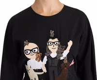 Black #dgfamily Top T-shirt Silk Blouse 4