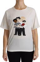 White #dgfamily Patch Short Sleeve Blouse Top 1