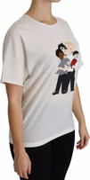 White #dgfamily Patch Short Sleeve Blouse Top 2