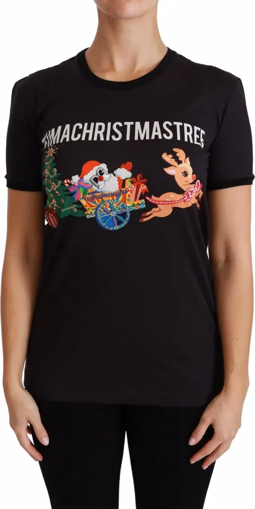 Black #ImAChristmasTree Crewneck Top T-shirt