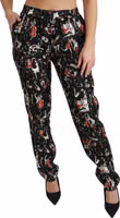 Black Silk Instrument Mid Waist Pants 2