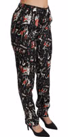 Black Silk Instrument Mid Waist Pants 3