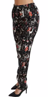 Black Silk Instrument Mid Waist Pants 4