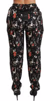 Black Silk Instrument Mid Waist Pants 5