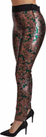 Green Bronze Leaf Tights Skinny Pants 4
