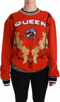 Red Queen Sequined Love Pullover Sweater 1