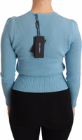 Blue Wool Queen Heart Pullover Sweater 4