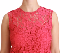 Pink Floral Lace Shift Gown Mini Dress 5